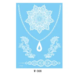 White Tattoo Stickers for Women Girls, Water Transfer 80 Patterns Exquisite Lace Flower Mandala Flower Elephant Waterproof