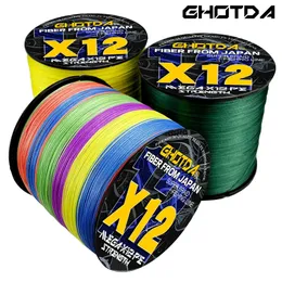 Braid Line GDA 12 Strands 1000m 500m 300m x12 Braided Fishing Line PE Sea Saltwater Fishing Weaves Super Strong Power 20-120lb 231016