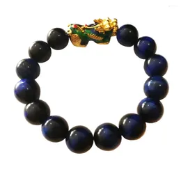 Strand pi yao/pi xiu série pixiu colorida com pedras de olho de tigre azul pulseira pulseiras de descoloração de temperatura