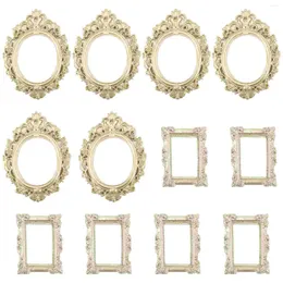 Frames 12 Pcs Po Frame Mini Resin Holder Ornament Home Decor Rustic Country Stuff Retro Picture Crafts Houses