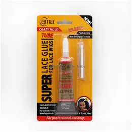 Lim 30 ml BMB Super Lace Glue Adhesive Tube Crazy Hold för peruker lim6798671 Drop Leverans Hårprodukter Tillbehör DHQJ0