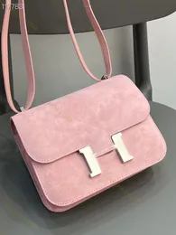 Borsa da donna di design classico Kangkang di alta qualità Borsa quadrata con patta in pelle scamosciata di lusso Mini maniglia a mano Borsa a tracolla con una spalla Borse versatili per assistente di volo