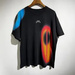 Męskie koszule 2023SS High Street AWC Graffiti Drukuj ponadgabarytowa koszulka Casual Cotton Top Tees Y2K Mężczyźni i damskie ubrania Ubrania streetwear