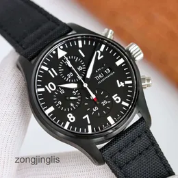 Projektant IWCS męskie zegarki Pilot Watch Watch Wysoka jakość 3EQ2 Mechaniczne automatyczne pokrętło zegarek na rękę Pełne 6-pinowe funkcje Funkcja Spółka Uhr Montre Luxe F4