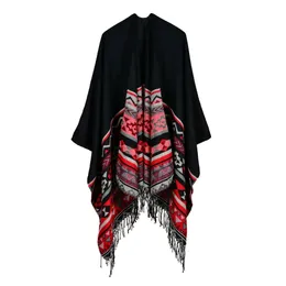 Scialli da donna nappa imita scialle di cashmere autunno inverno può essere ispessito da indossare su entrambi i lati Lady Poncho Mantelle 3 231013