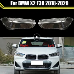 Custodia trasparente per faro anteriore per auto Tappi per BMW X2 F39 2018-2020 Copertura faro in vetro Paralume automatico Lente della lampada Borsette