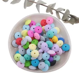 Mordedores Brinquedos 300 pcs Silicone Beads Plano 12 * 6mm Mastigar Bebê Dentição Beads Lentilha DIY Chupeta Cadeia Pérola Bebê Brinquedos Enfermeira Presente BPA Livre 231016