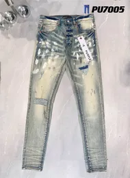 Mäns verkliga lila jeans långa byxor designer mens grov linje super religion jeans kläder man avslappnad blyerts blå svart denim byxor