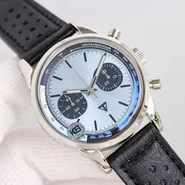Titta på herrarna titta på 41mm automatiska mekaniska klockor affärer med armbandsur läderband vattentäta armbandsur montre de luxe