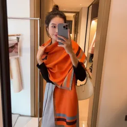 10a halsduk designer halsduk man h twilly scarf designer svart grå orange sjal lyx mode dubbelsidig mjuk håll varm lång mångsidig sjal de luxe cachemire