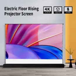 100インチ16：9あらゆるタイプのホームシアタービーマー用のシネマホワイトマテリアルシネマプロジェクタースクリーンを備えた電気タブテンションの床張りプロジェクションスクリーン