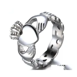 밴드 반지 클래식 북 아일랜드 스타일 Claddagh Heart Ring Beautif 신부 약혼 웨딩 쥬얼리 드롭 배달 DHFIO