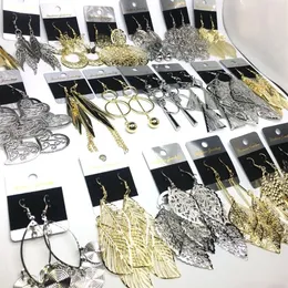 Todo 40 pares de pendientes colgantes para mujer, gancho chapado en oro y plata, joyería de moda, regalos para fiesta y boda, mezcla 251D