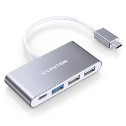 LENTION 4-in-1 USB-C Hub with Type C, USB 3.0, USB 2.0 Compatible 2023-2016 MacBook Pro 13/14/15/16, New Mac Air/Surface, ChromeBook, More, Multiport Charging & Connecting Adapter