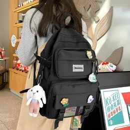 Schultaschen Niedliches Abzeichen Frauen Rucksack Harajuku Mode Weibliche Studentin Mädchen Schultasche Große Kapazität Leichte Reise Rucksack 231016