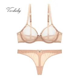 Varsbaby lingerie de lantejoulas sem forro fio dental roupa íntima respirável sexy renda conjunto de sutiã CDE LJ201211241U