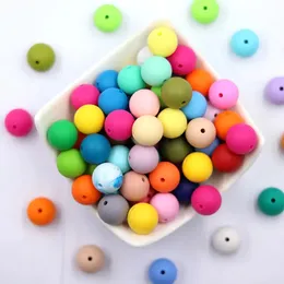 Mordedores Brinquedos 50 pcs 19mm Silicone Beads BPA Free Food Grade para Chupeta Cadeia Beads Bulk Born Baby Teether Brinquedos DIY Jóias Acessórios 231016