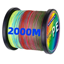 Braid Line 4 Strands 2000m 1000m 500m PE Braided Fishing Line Tresse Peche Saltwater Fly Weave Multifilament Multicolor Carp Pesca 231016