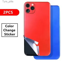 Cell Phone Cases 2PCS Ice Film Sticker For iPhone 14 13 12 11 Pro Max Mini X XS XR 6 7 8 Plus Color Change Full Cover Mobile Phone Back StickersL2310/16