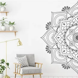 Wall Stickers Half Mandala Decal Headboard Door Window Master Bedroom Yoga Studio Home Decor Boho Style Ornament Art MT13