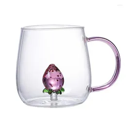 Wine Glasses Crystal Cups Glass Clear Multipurpose Coffee Mugs Heat Proof Reactive Cup With Strawberry