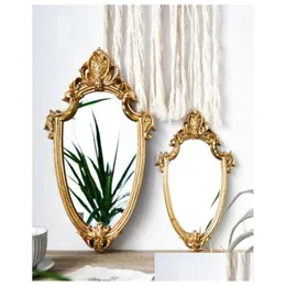 Mirrors Vintage Mirror Exquisite Makeup Bathroom Wall Hanging Gifts For Woman Lady Decorative Home Decor Supplies7402186 Drop Delive Dhhq8