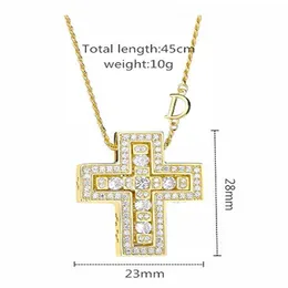 Slovehoony 925 Sterling Silver Italy Luxulry Double Cross Move Dレターチェーンベルエポックジルコンペンダントネックレスジュエリー