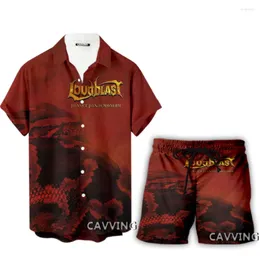 Chándales para hombre Loudblast Band Impresión 3D Camisas hawaianas casuales Pantalones cortos Traje de playa Ropa Mujer / Conjuntos