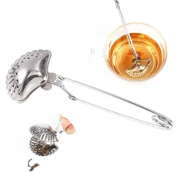 Coffee & Tea Tools Stainless Steel Teas Infuser Star Shell Oval Round Heart Shaped Tea Strainer With Handle Bag Teaware Seasoner Home Dhdbx