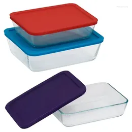 Выньте вне контейнеры храните еду стеклянного контейнера для хранения Мулти цвета 6 частей суши пластиковую для W