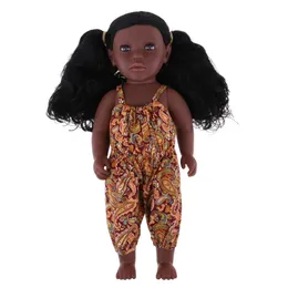 Bonecas 43cm vida real vinil bebê boneca africano nascido menina crianças presente brinquedo 231016