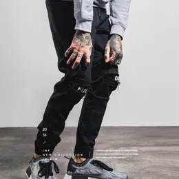 Мужские рваные брюки узкие прямые тонкие эластичные байкерские джинсы брюки повседневные черные брюки-карандаш с буквенным принтом Design256f