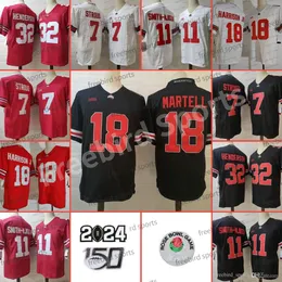 18 Marvin Harrison Jr.College Football Jersey 11 Smith-Njicba 7 C.J. Stroud 32 Henderson Red White Mens Jerseys