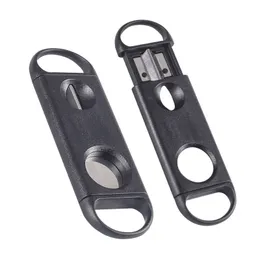 Tagliasigari Coltello per sigari in acciaio inossidabile Forbici per sigari a forma di V a doppio scopo Accessori per fumatori portatili