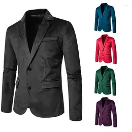 Erkek Suit 2023 Sıradan Düz Renk Çok yönlü Moda Kişilik 2 Düğme Takım Takım elbise Gelinlik Erkekler