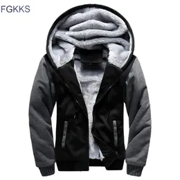 Men's Leather Faux FGKKS Men Warm Hoodies Winter Jacket Fashion Thick Hooded Sweatshirt Male Fur Sportswear Tracksuits Mens Coat 231016