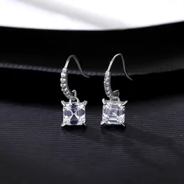 Klassiek Vierkant 3A Zirkoon S925 Zilveren Stud Oorbellen Charmante Vrouwen Oorhaak Oorbellen Sieraden voor Vrouwen Bruiloft Feest Valentijnsdag Moederdag Souvenir Gift SPC