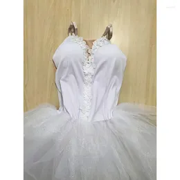 Stage Wear White Romantic Ballerine Long Ballet Dress Swan Lake Dance Fairy Costumes