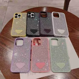 携帯電話ケースPR22 3D Luxury Phone Case for iPhone 14 Plus 13 12 Pro Max Bling Glitter Rhinestone Cover Shell Designer Bumper Fundal2310/16