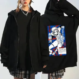 Męskie bluzy z kapturem anime niebieski zamek itoshi sae print men kobiety zip duże ubrania manga styl bluzy HARAJUKU unisex zamek błyskawiczny