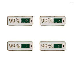 Brooches 4pcs Simple Tag Letters Enamel Pin 99% Electricity Quantity Brooch Metal Clothes Badge Bag Backpack For Friends Gifts