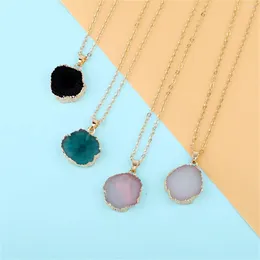 Pendant Necklaces European And American Cross-border Fashion Simple Irregular Color Resin Necklace