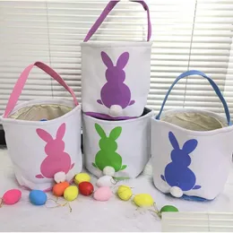 Other Festive & Party Supplies Cute Easter Bunny Eggs Tote Bag Rabbit Basket Creative Home Supplier Bucket For Kids Festival Gift Part Dhzbc
