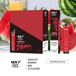 NEUE Puff Flex Bars QST Einweg-Vape-Stift E-Zigaretten-Kits 0% 2% 5% 2800 Züge 8 ml vorgefüllt 25 Farben VS Plus MAX DHL