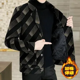 Abiti da uomo 2024 Blazer di lana stampato Cotone invernale Plus visone imitazione di fascia alta ispessito Casual bello