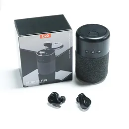 TWS Bluetooth 5.1 Earphone with Speaker Wireless Earphone 9D Hi-Fi Stereo Waterproof Phone earphone B20