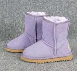 Kids Bailey 2 Yay Botları Orijinal Deri Yeni yürümeye başlayan çocuklar Kar Botları Solid Botas De Nieve Kış Kızları Ayakkabı Yürümeye Başlayan Kızlar Boots38