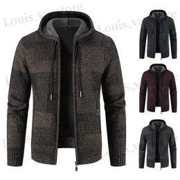 Herrenjacken Herren-Winter-Kaltpulloverjacke Neue Kapuzen-Cardigan-Strickmode Slim Fit Dicker warmer Pullover Lässiger Reißverschluss-Hoodie-Fleece-Mantel T231016