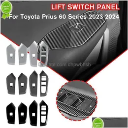 Prius 60 Serisi 2023 2024 için RHD İç Araç Karbon Fiber Pencere Cam Kaldırma Düğmesi Anahtarı ER KAT KAT KURULUMUM PANEL PANEL BAŞKA TESLİMİ