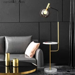 Golvlampor nordiska moderna minimalistiska ins glas soffa kaffe stående ljus golvlampa kreativt vardagsrum sovrum sovrum lampa Q231016